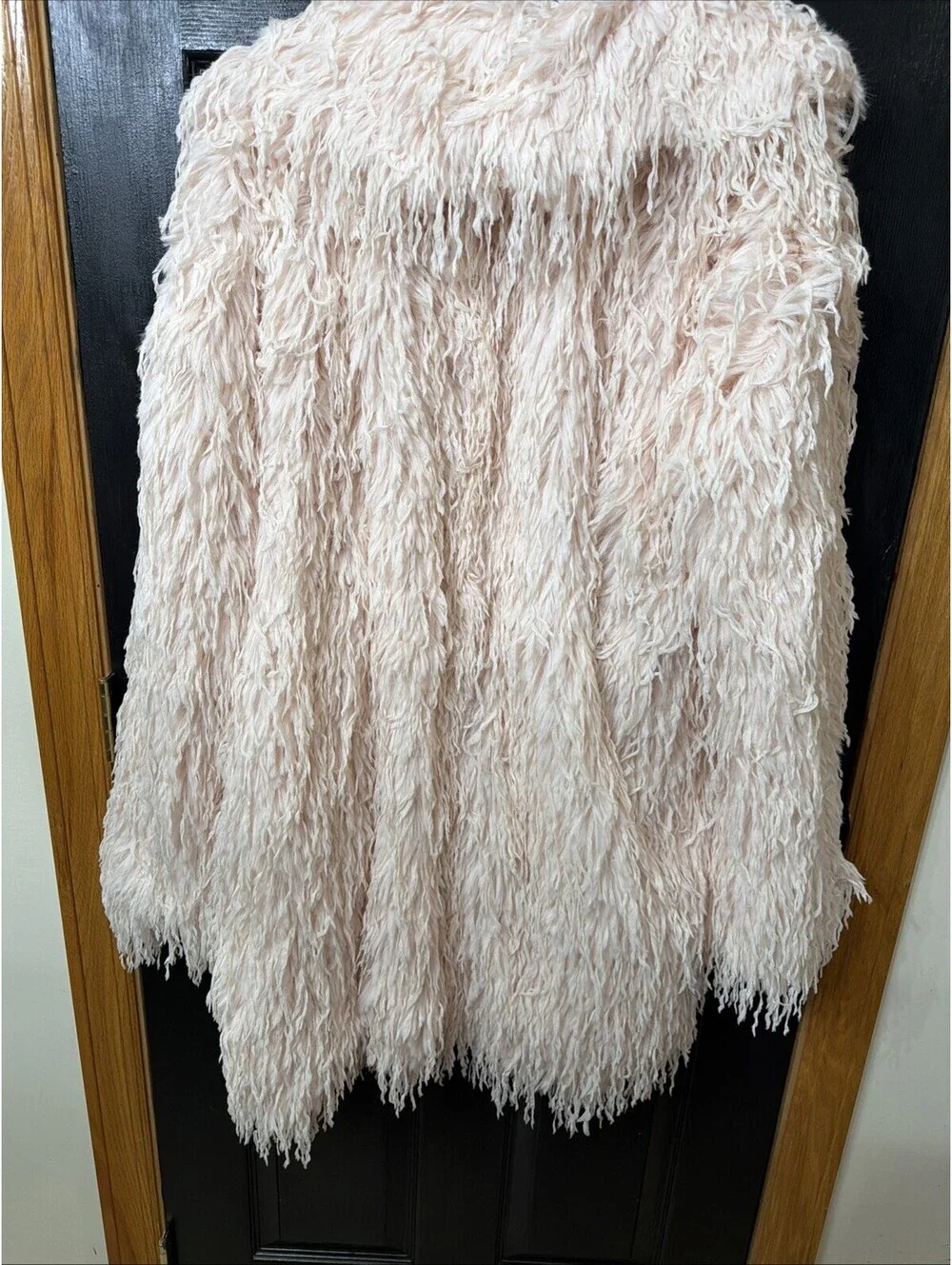 NWT Free People Fluttering Heart Faux Fur Jacket Pink Women Sz XL Friends Phoebe